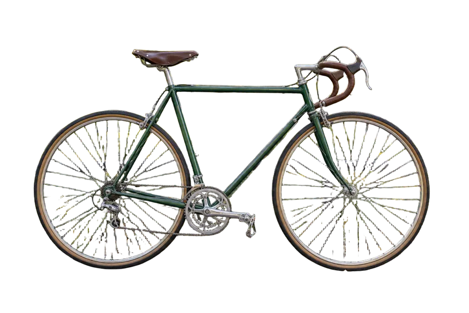 Actual transparent cutout of the road bicycle