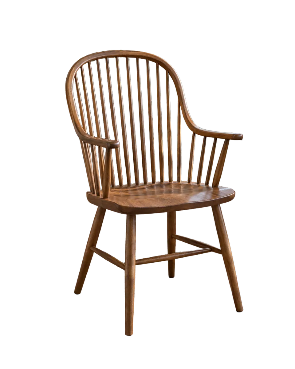 Actual transparent cutout of the wooden spindle chair