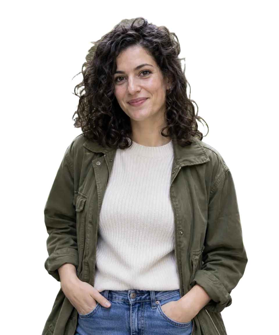 Actual transparent cutout of the curly hair portrait
