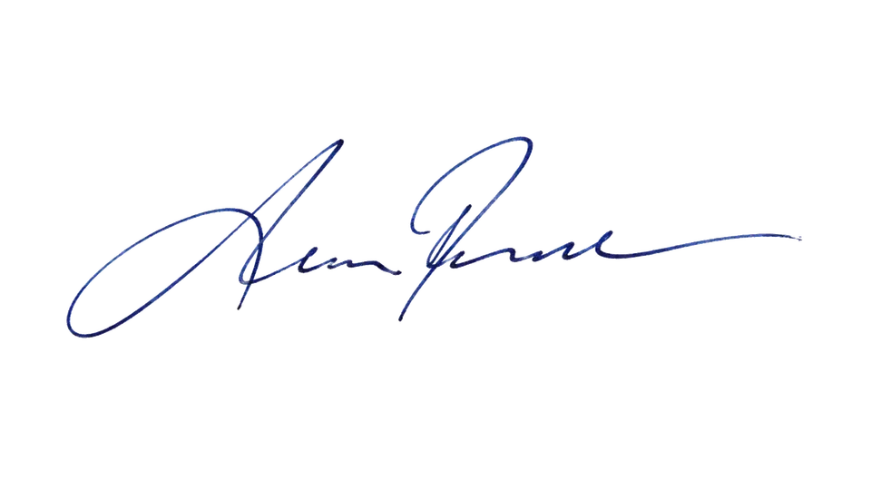 Extracted signature on a transparent background