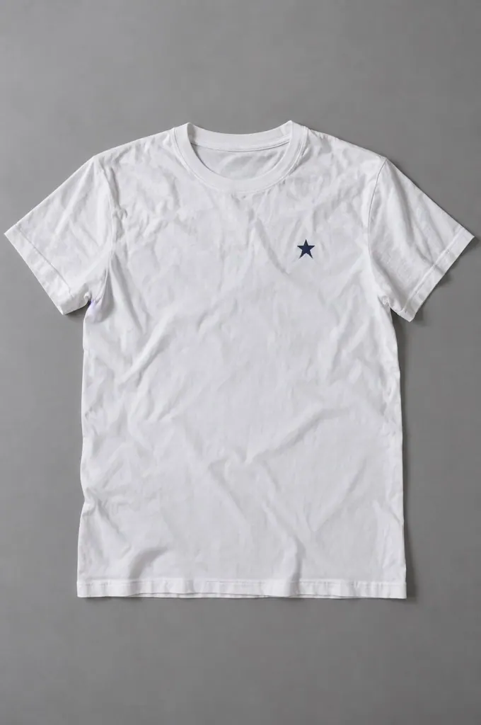 The same T-shirt with the selected crease softened