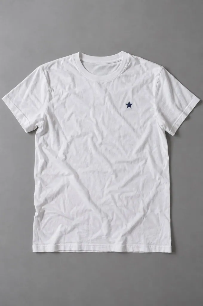 Plain white T-shirt with a temporary crease