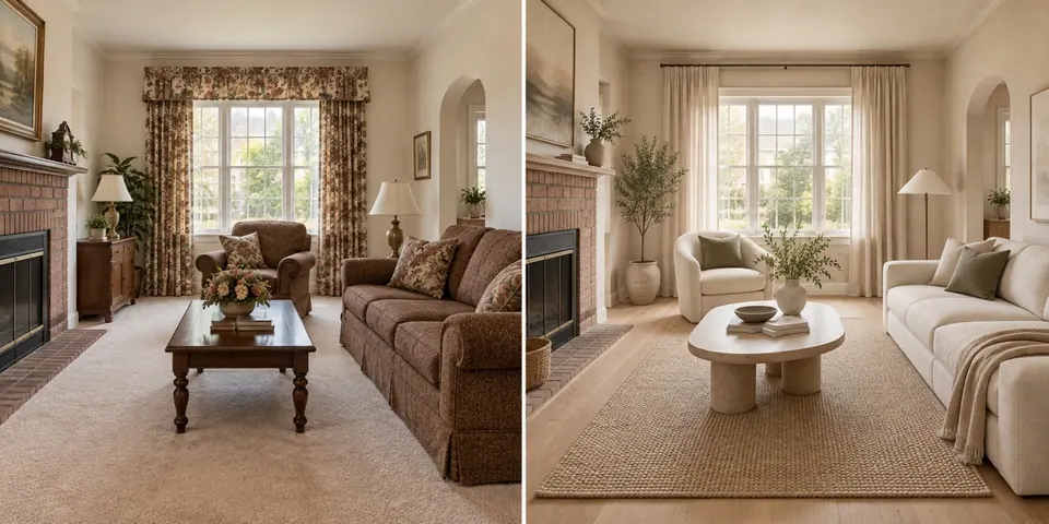 Living room with a new interior design